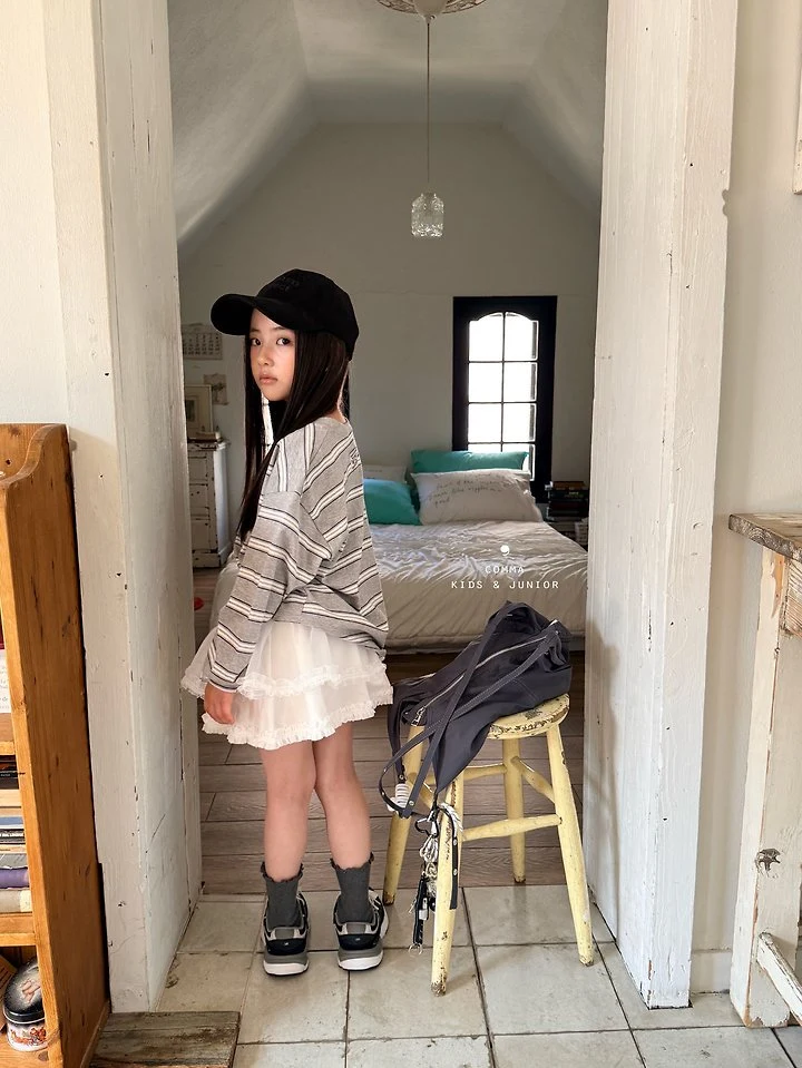 Comma - Korean Children Fashion - #discoveringself - Label Stripe Tee - 6