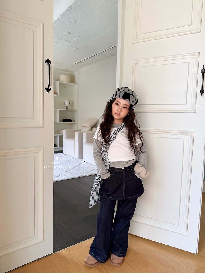 Comma - Korean Children Fashion - #discoveringself - Skirt Denim Pants - 3