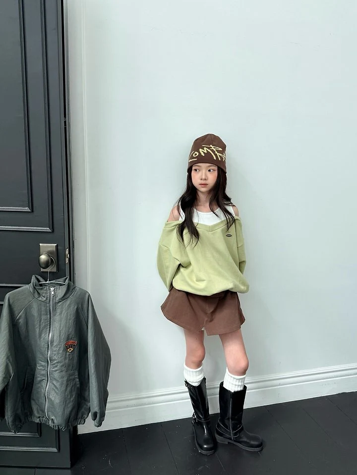 Comma - Korean Children Fashion - #discoveringself - V-Trim Sweatshirt - 4