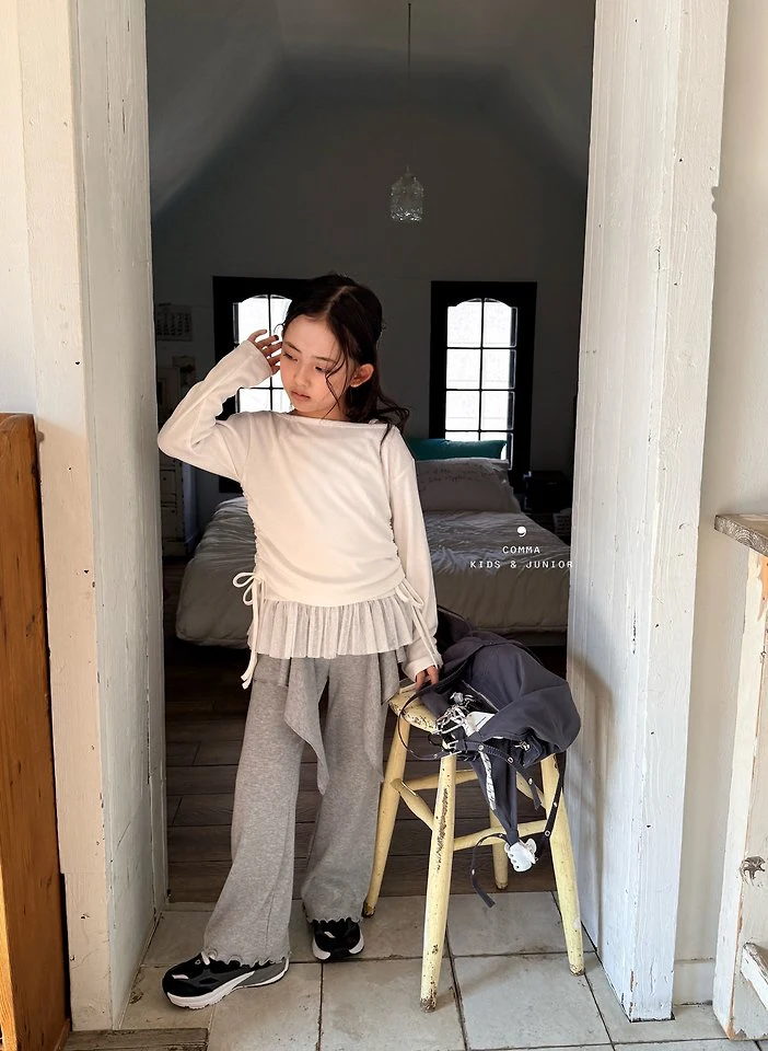 Comma - Korean Children Fashion - #fashionkids - Ribbed Stretch Bootcut Pants - 10