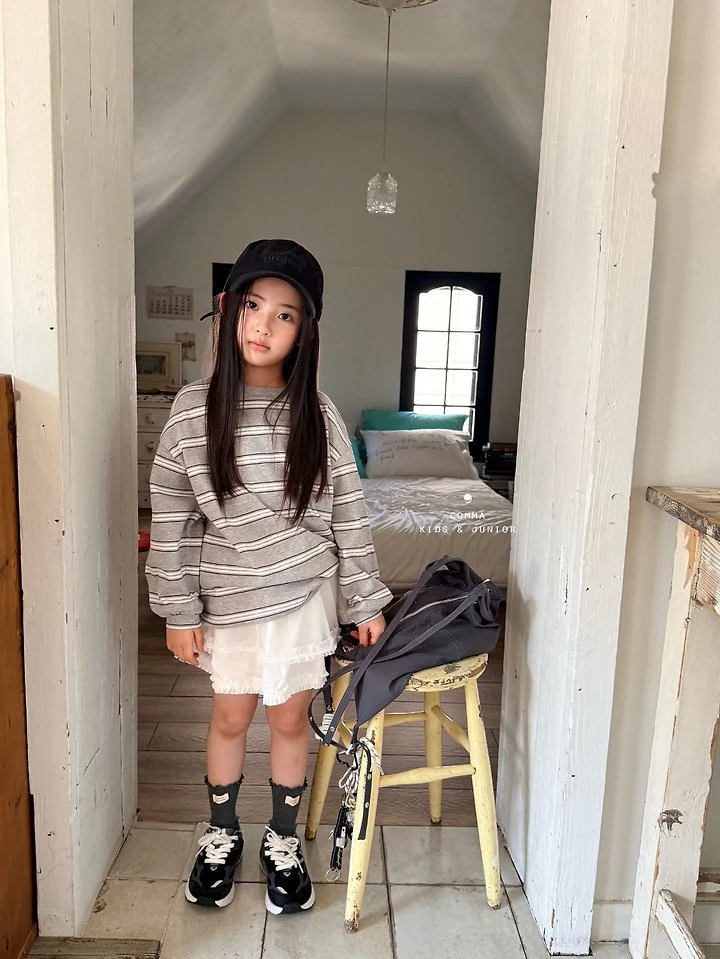 Comma - Korean Children Fashion - #fashionkids - Label Stripe Tee - 7