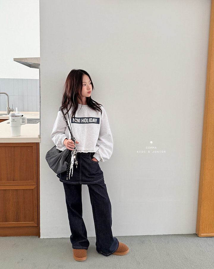 Comma - Korean Children Fashion - #discoveringself - Skirt Denim Pants - 4