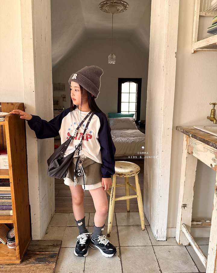 Comma - Korean Children Fashion - #kidsshorts - Snap Raglan Tee - 12