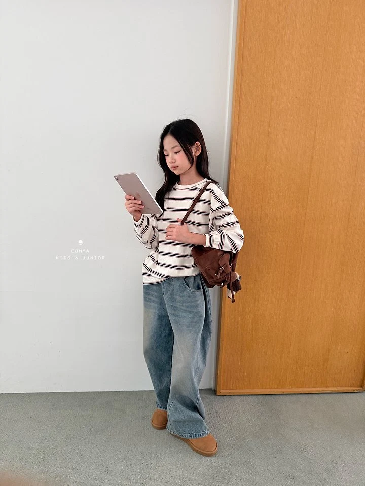 Comma - Korean Children Fashion - #kidsshorts - Label Stripe Tee - 8