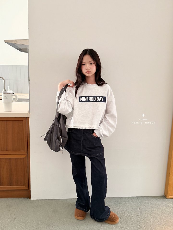 Comma - Korean Children Fashion - #kidsshorts - Skirt Denim Pants - 5