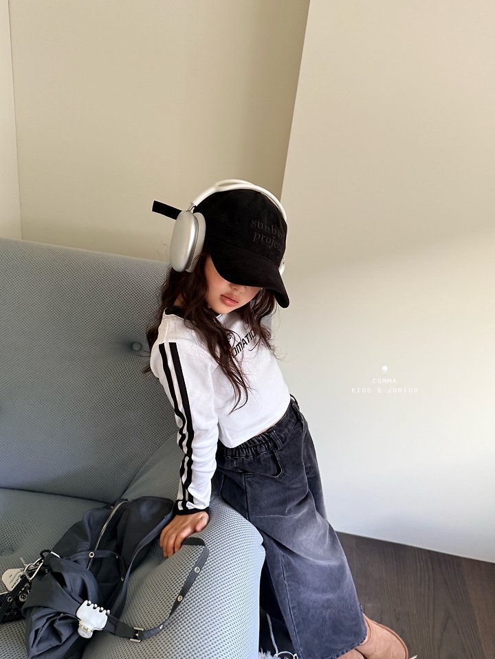 Comma - Korean Children Fashion - #kidsshorts - Colorblock Double Stripe Tee - 11