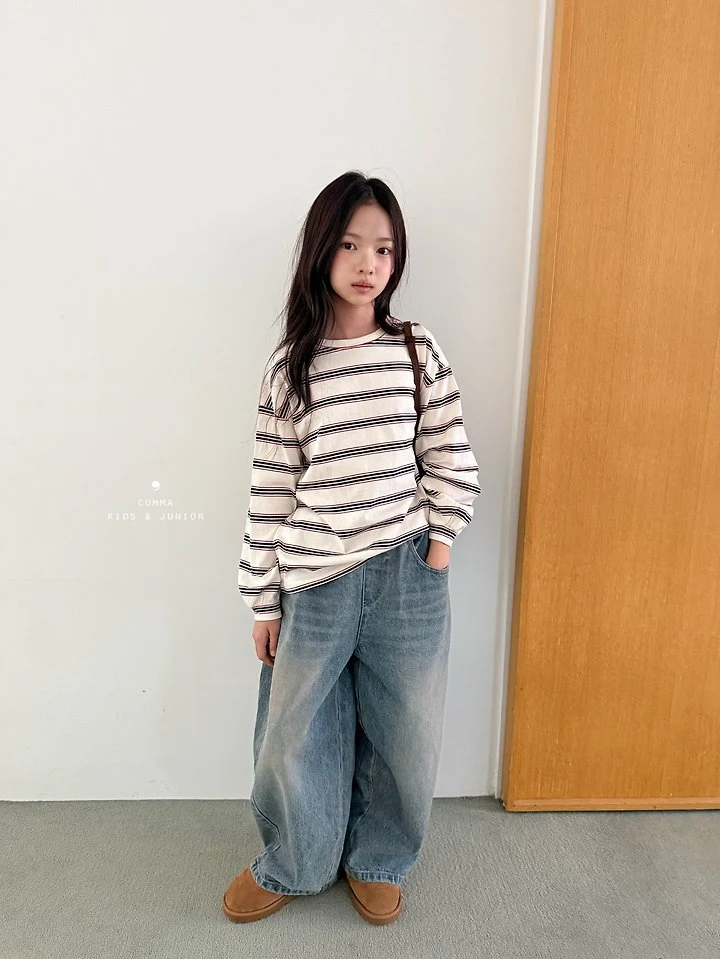 Comma - Korean Children Fashion - #kidzfashiontrend - Label Stripe Tee - 10