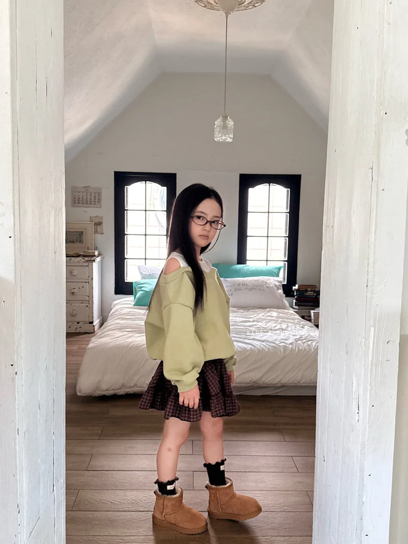 Comma - Korean Children Fashion - #kidzfashiontrend - Check Asymmetric Skirt - 9