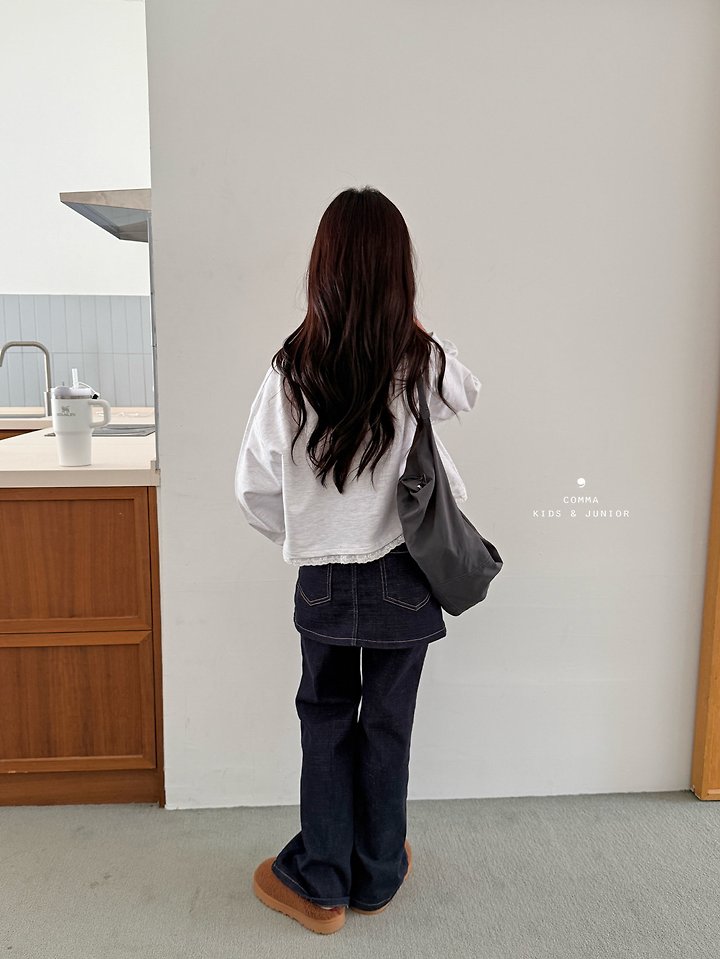 Comma - Korean Children Fashion - #kidzfashiontrend - Skirt Denim Pants - 7