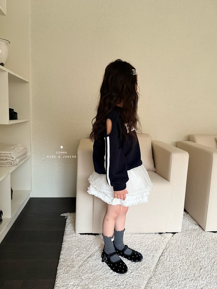 Comma - Korean Children Fashion - #kidzfashiontrend - Slit Double Stripe Sweatshirt - 2