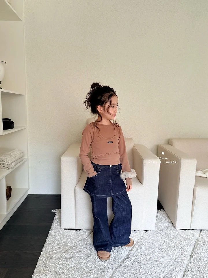 Comma - Korean Children Fashion - #littlefashionista - Label Strap Layered Tee - 12
