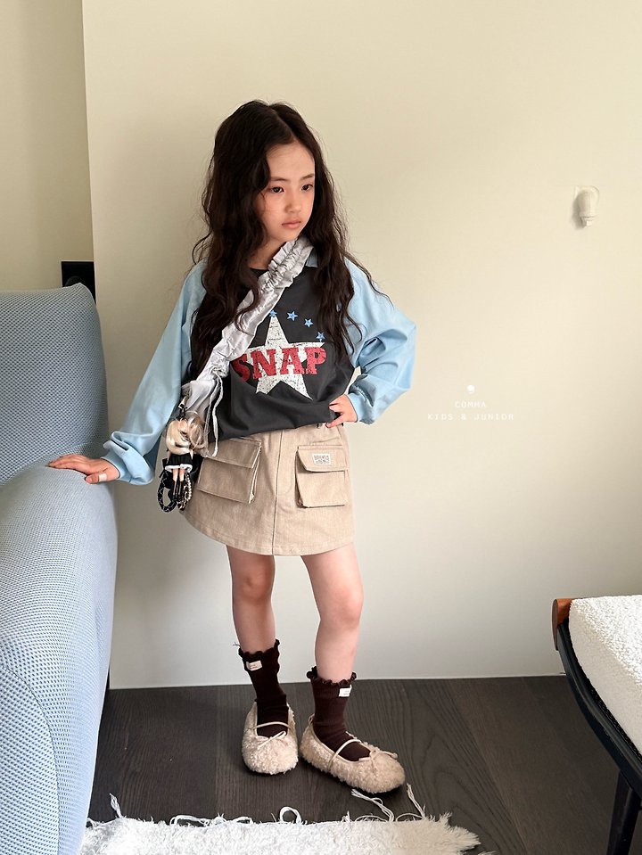 Comma - Korean Children Fashion - #littlefashionista - Snap Raglan Tee - 2