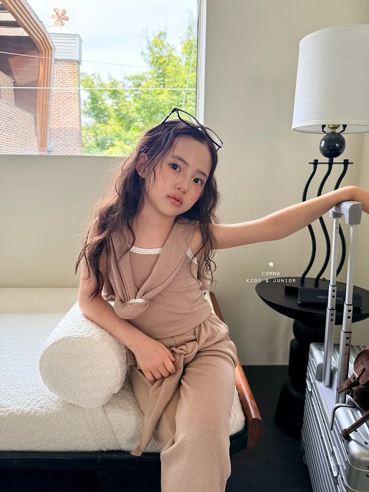 Comma - Korean Children Fashion - #magicofchildhood - Lace Sleeveless Top + Lace Cardigan - 5