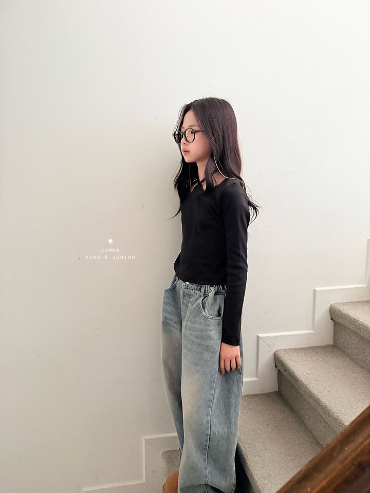 Comma - Korean Children Fashion - #magicofchildhood - Denim Cut-Line Jeans - 3