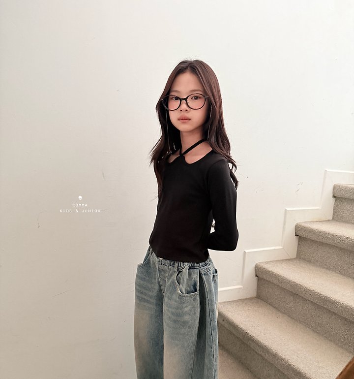 Comma - Korean Children Fashion - #magicofchildhood - Denim Cut-Line Jeans - 4