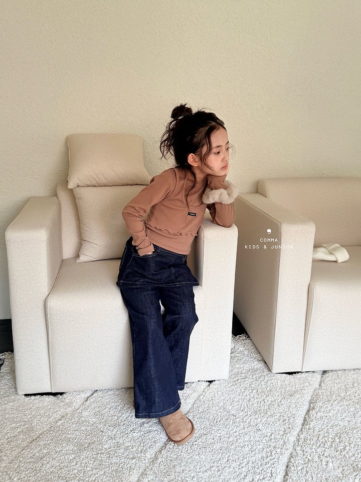 Comma - Korean Children Fashion - #minifashionista - Skirt Denim Pants - 11