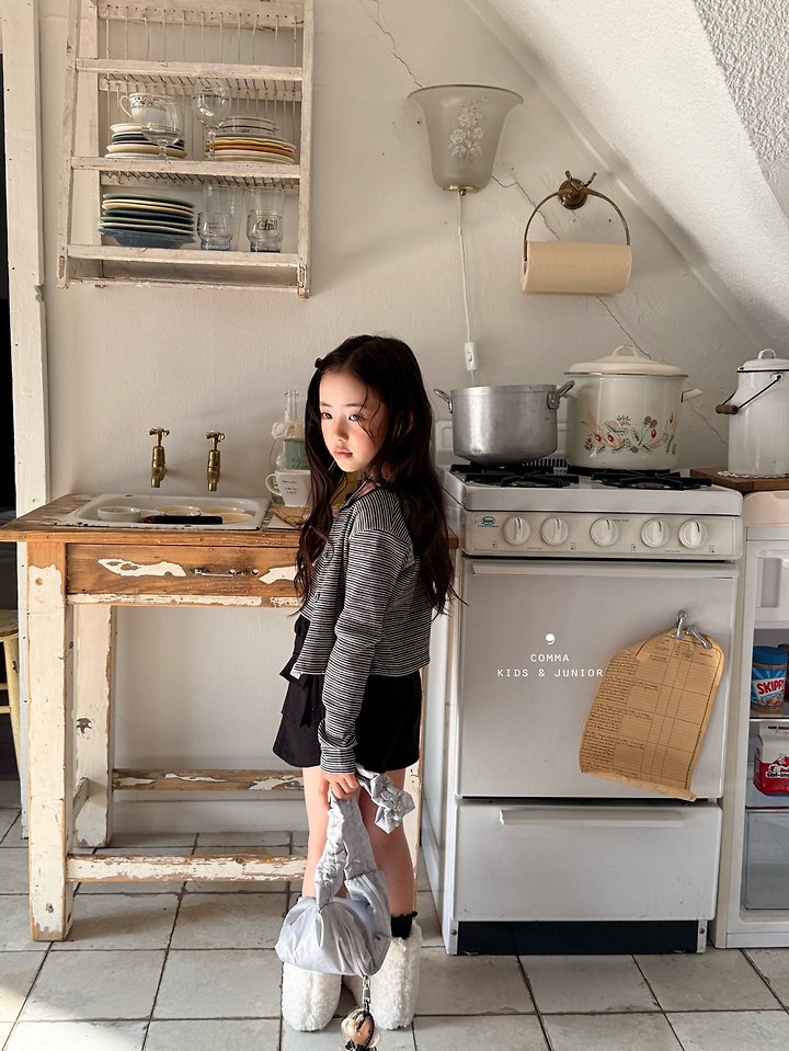 Comma - Korean Children Fashion - #magicofchildhood - Stripe Sleeveless Top + Cardigan Set - 4