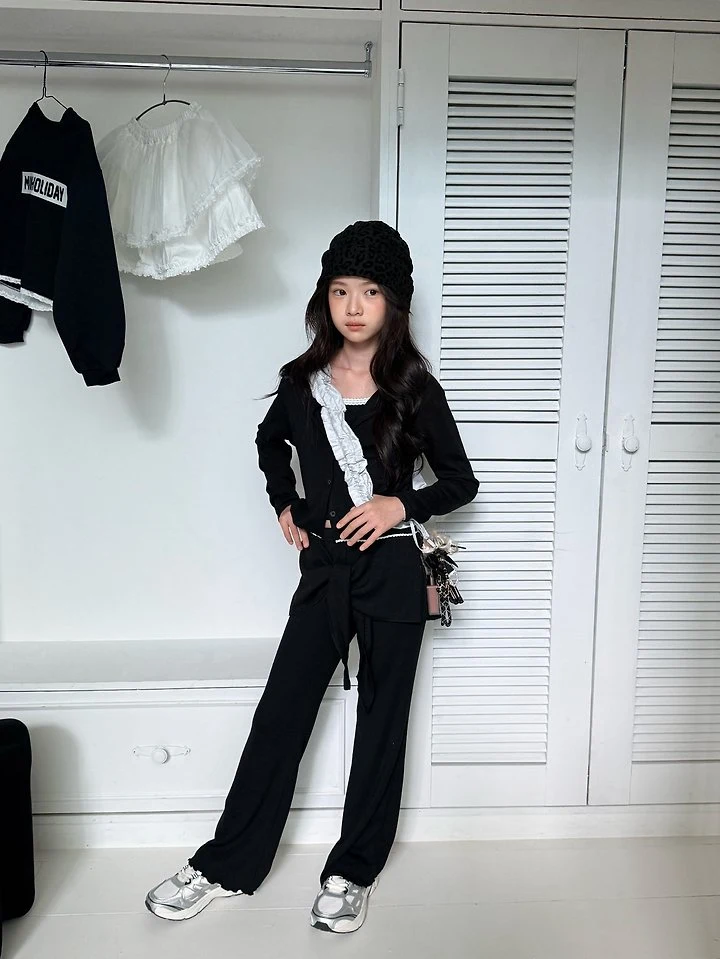 Comma - Korean Children Fashion - #stylishchildhood - Ribbed Stretch Bootcut Pants - 5