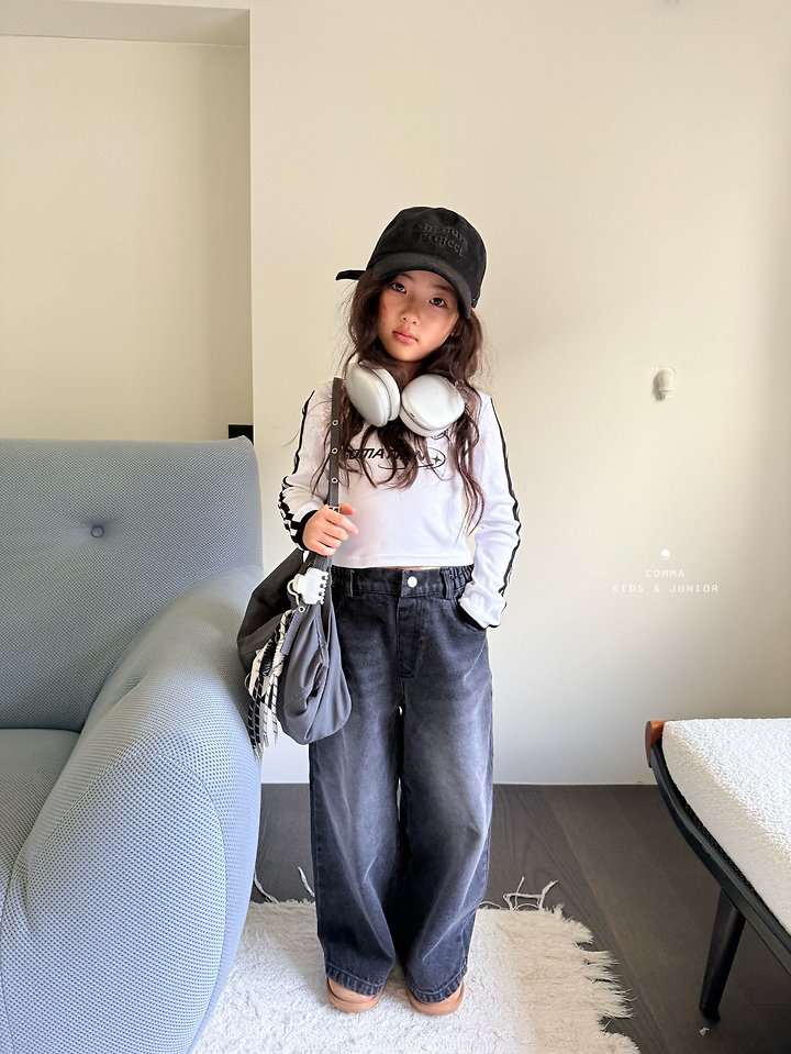 Comma - Korean Children Fashion - #stylishchildhood - Colorblock Double Stripe Tee - 5