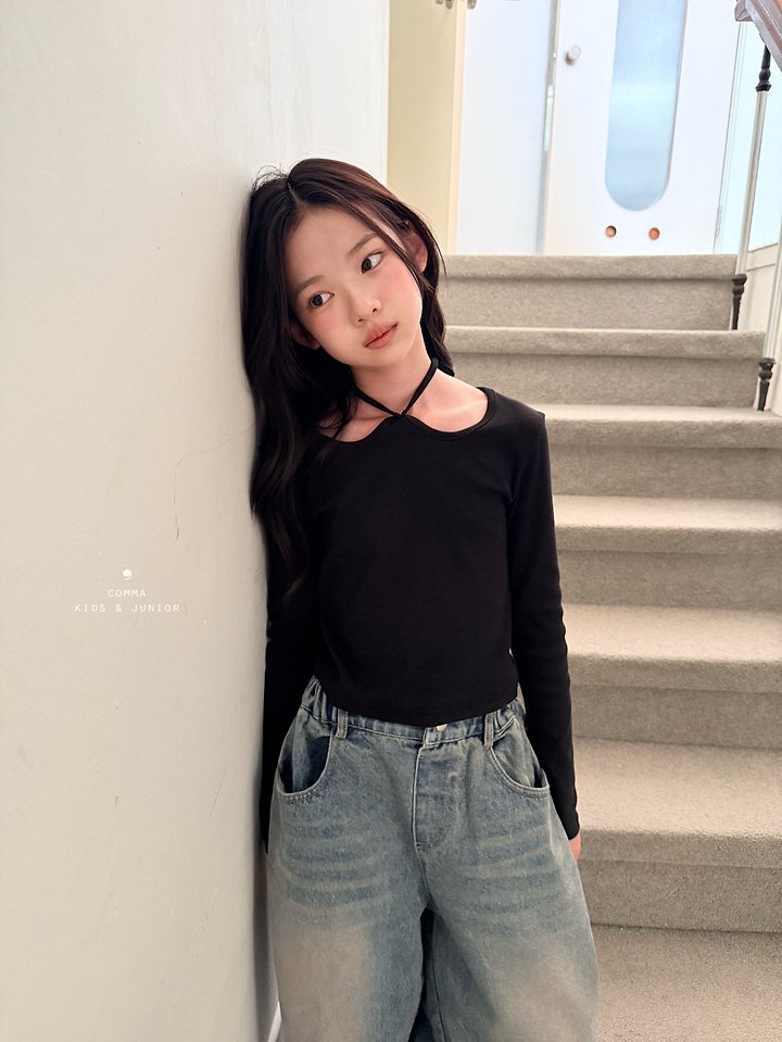 Comma - Korean Children Fashion - #todddlerfashion - Denim Cut-Line Jeans - 6