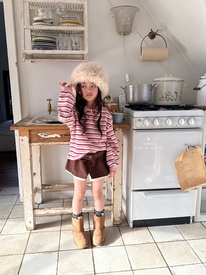 Comma - Korean Children Fashion - #todddlerfashion - Stripe Collar Tee - 10