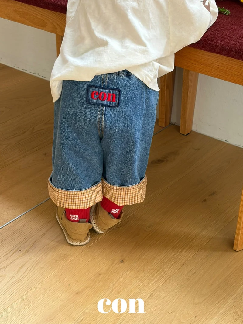 Con - Korean Baby Fashion - #babyoutfit - Wash Roll-up Denim Pants - 3