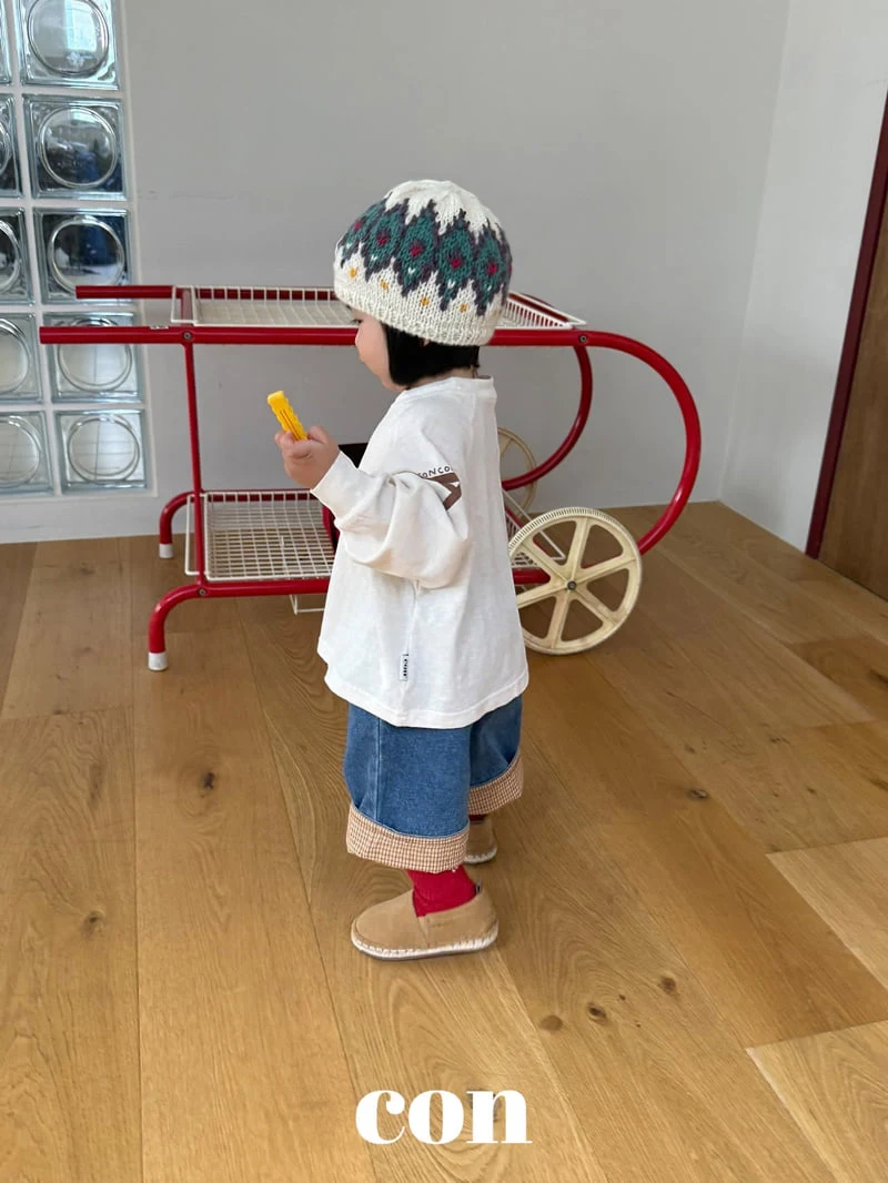 Con - Korean Baby Fashion - #onlinebabyboutique - Wash Roll-up Denim Pants - 6