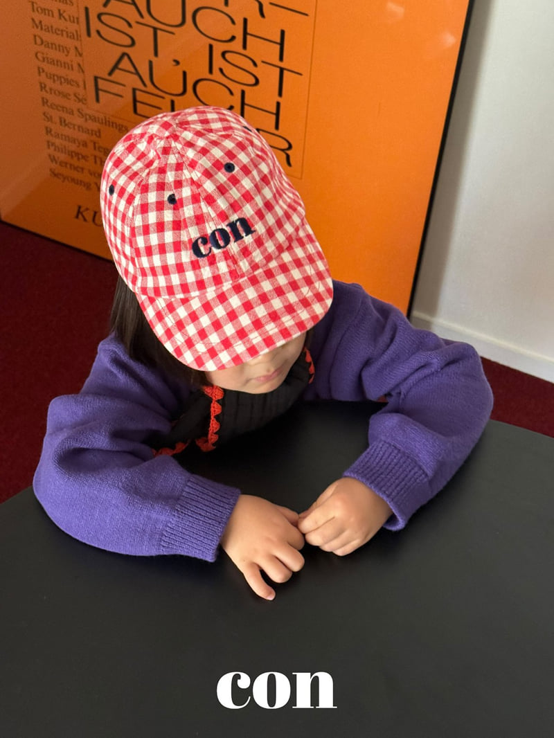 Con - Korean Baby Fashion - #onlinebabyshop - Check Cap - 8