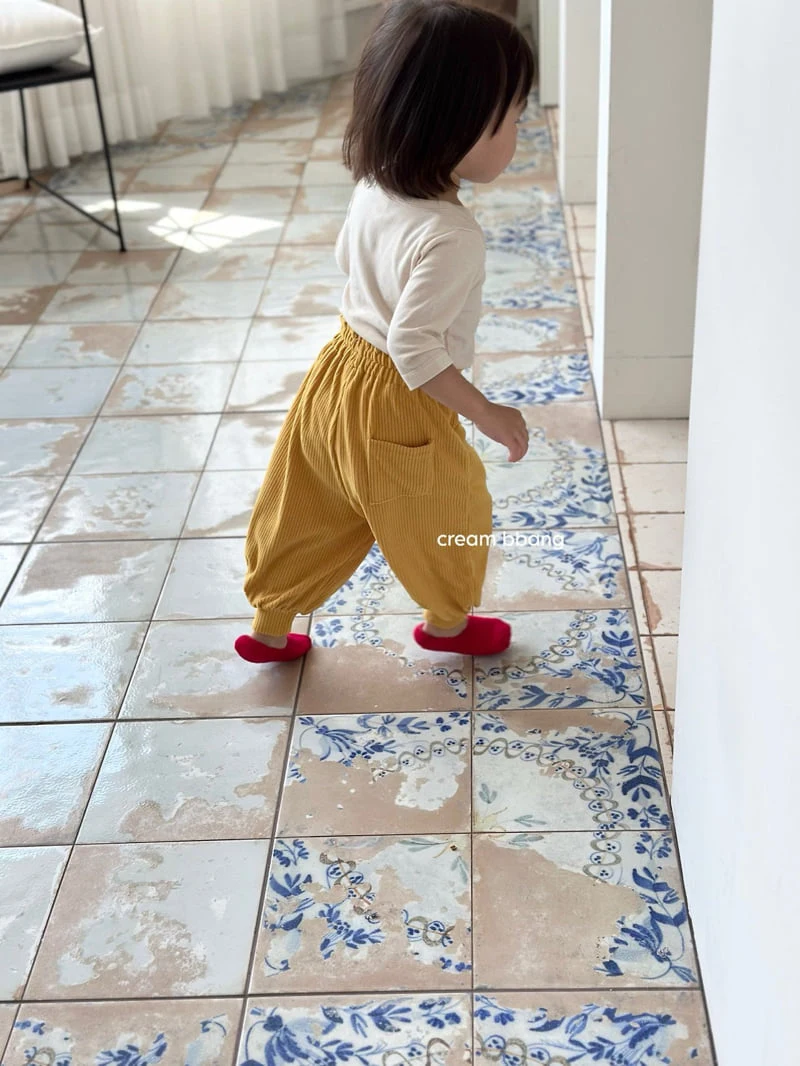 Cream Bbang - Korean Baby Fashion - #babyboutique - Ribbed Aladdin Pants - 6