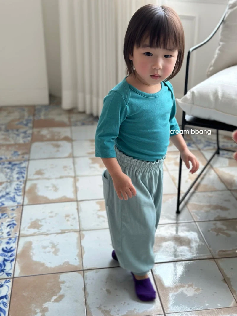 Cream Bbang - Korean Baby Fashion - #babyboutique - Ribbed Aladdin Pants - 7