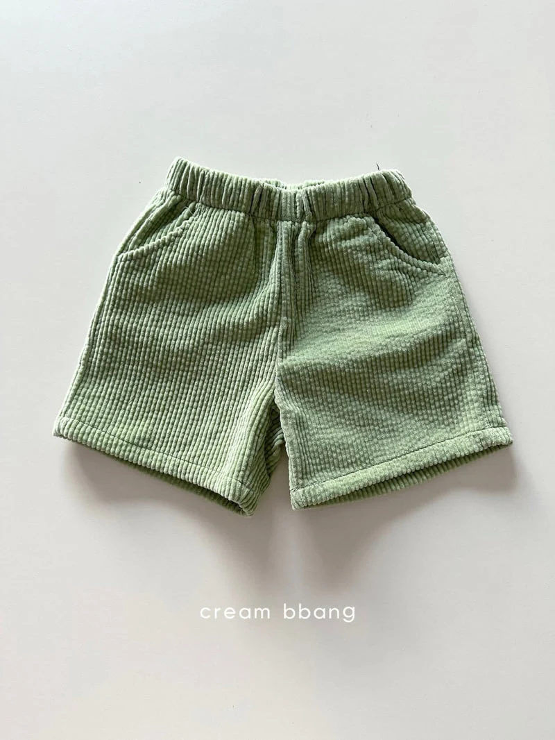 Cream Bbang - Korean Baby Fashion - #babyclothing - Matcha Corduroy Half Pants - 8