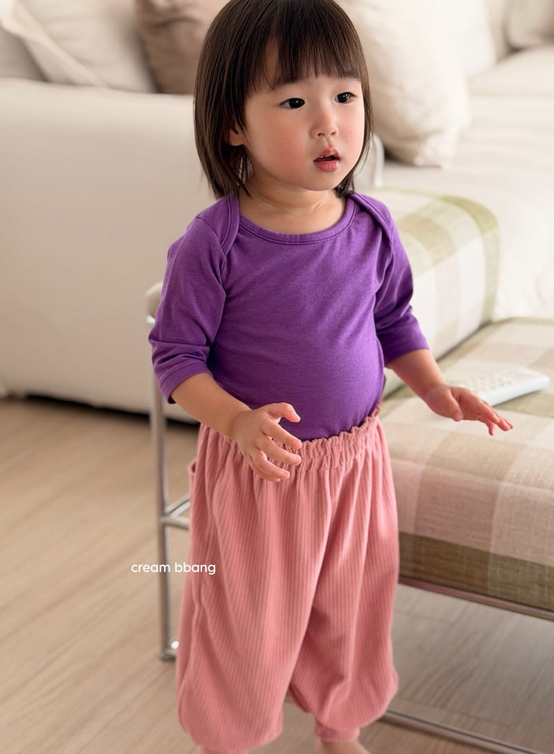 Cream Bbang - Korean Baby Fashion - #babyfever - Ribbed Aladdin Pants - 11