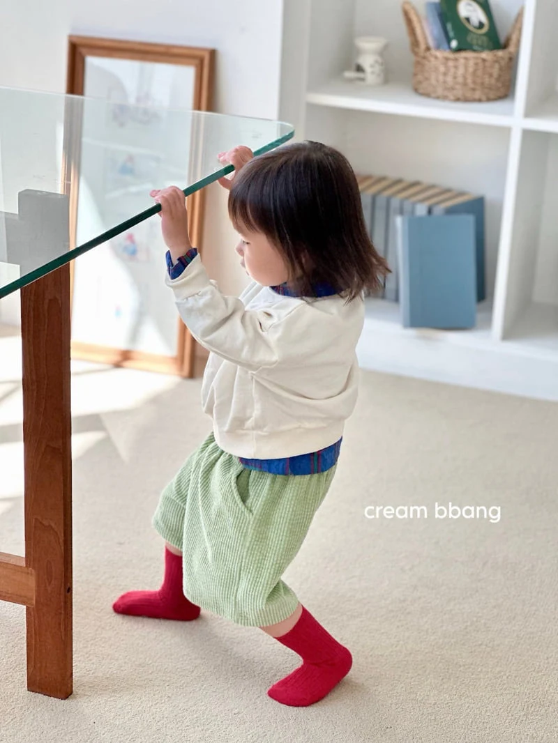 Cream Bbang - Korean Baby Fashion - #babyfever - Matcha Corduroy Half Pants - 10