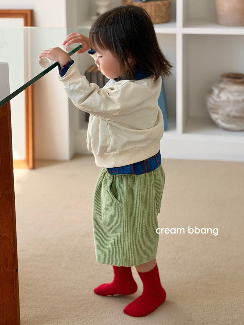 Cream Bbang - Korean Baby Fashion - #babylifestyle - Matcha Corduroy Half Pants - 12