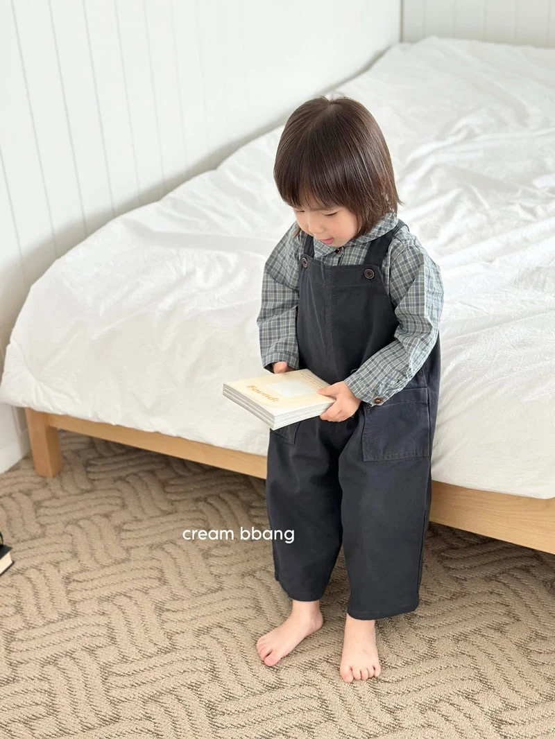 Cream Bbang - Korean Baby Fashion - #babyootd - Button Overalls