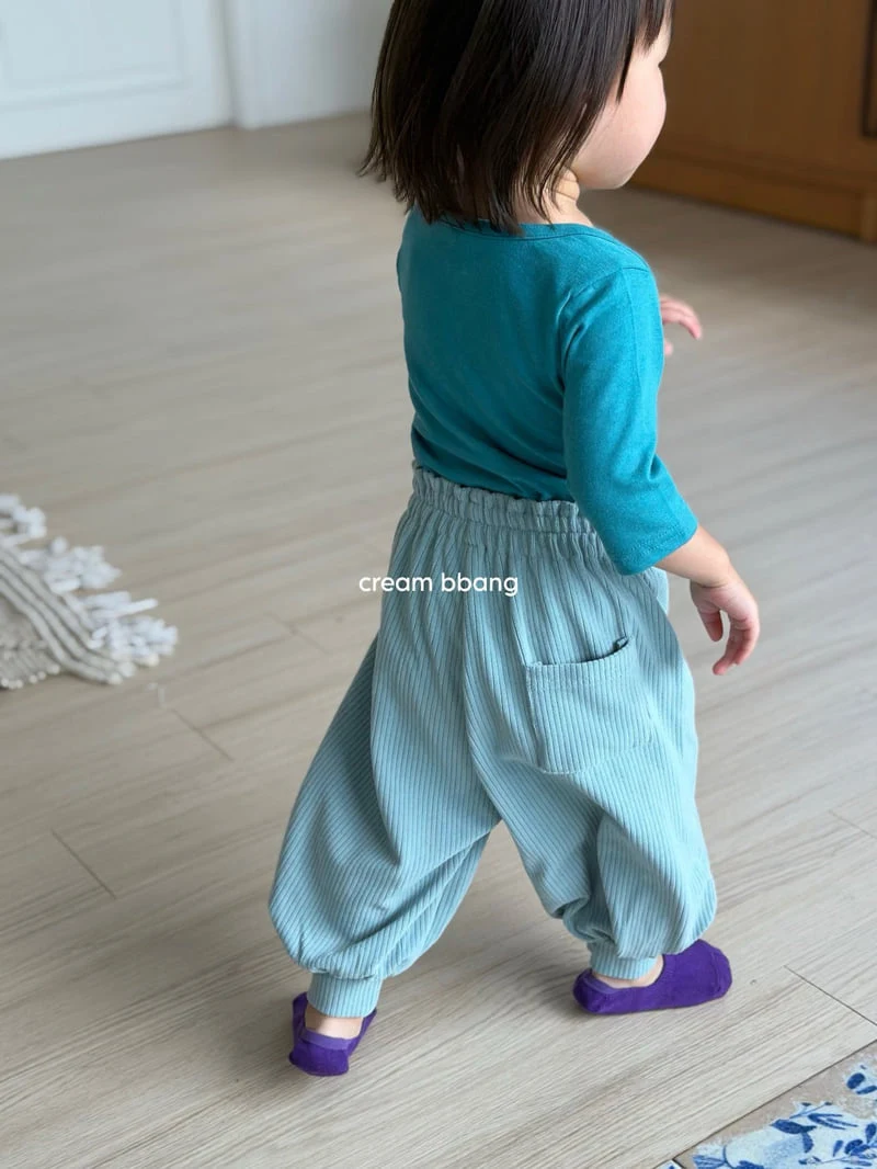 Cream Bbang - Korean Baby Fashion - #babyoutfit - Ribbed Aladdin Pants