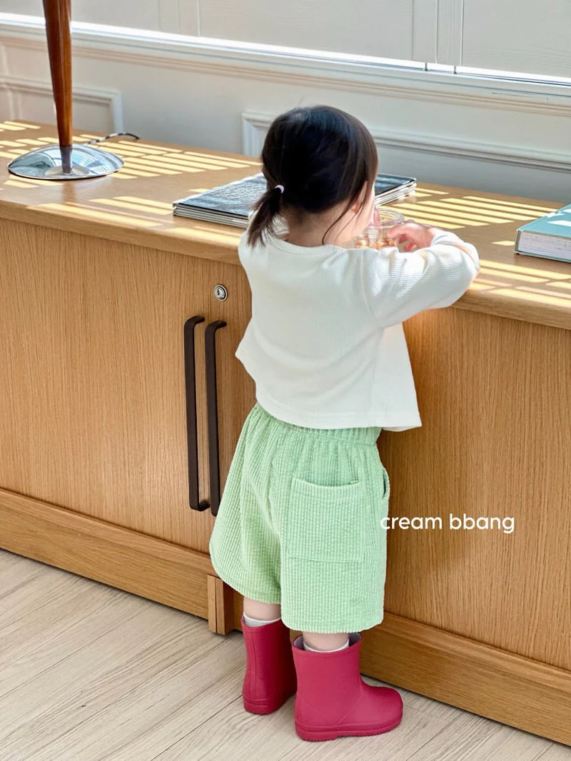 Cream Bbang - Korean Baby Fashion - #babyoutfit - Matcha Corduroy Half Pants