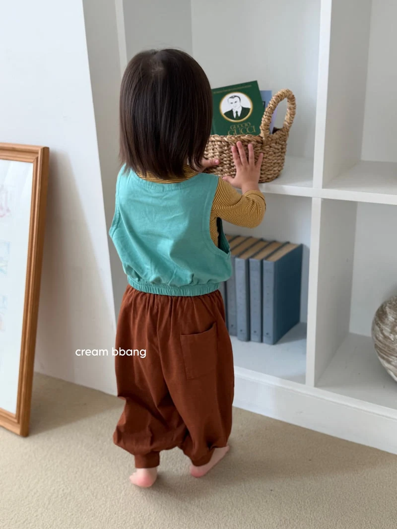 Cream Bbang - Korean Baby Fashion - #onlinebabyshop - Simple Aladdin Pants