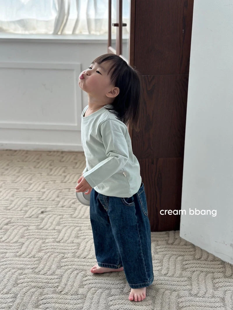 Cream Bbang - Korean Children Fashion - #childofig - Light Denim Baggy - 10