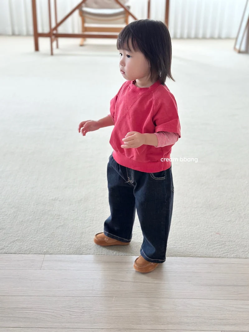 Cream Bbang - Korean Children Fashion - #childofig - Round Denim Spandex Baggy - 10