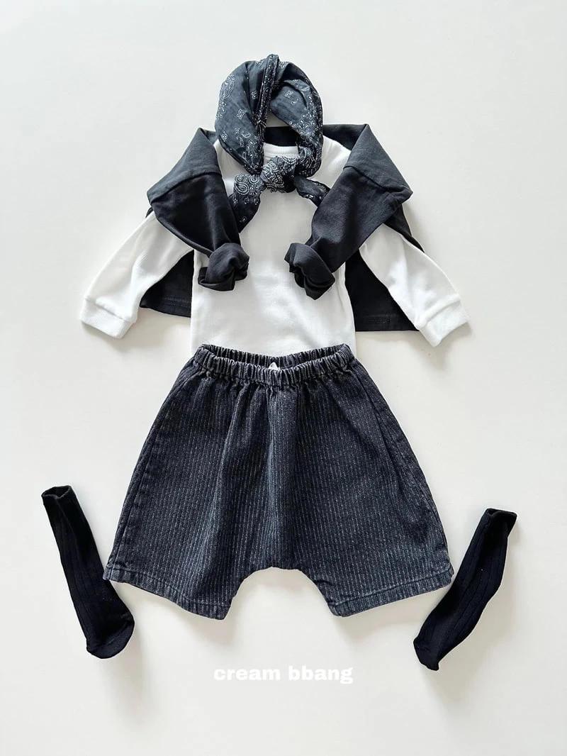 Cream Bbang - Korean Children Fashion - #childrensboutique - Ribbed Cuff Long Sleeve Tee - 12