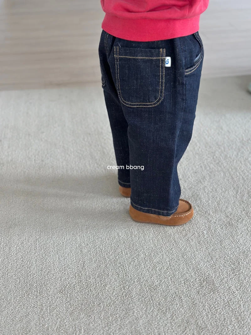 Cream Bbang - Korean Children Fashion - #childrensboutique - Round Denim Spandex Baggy - 11