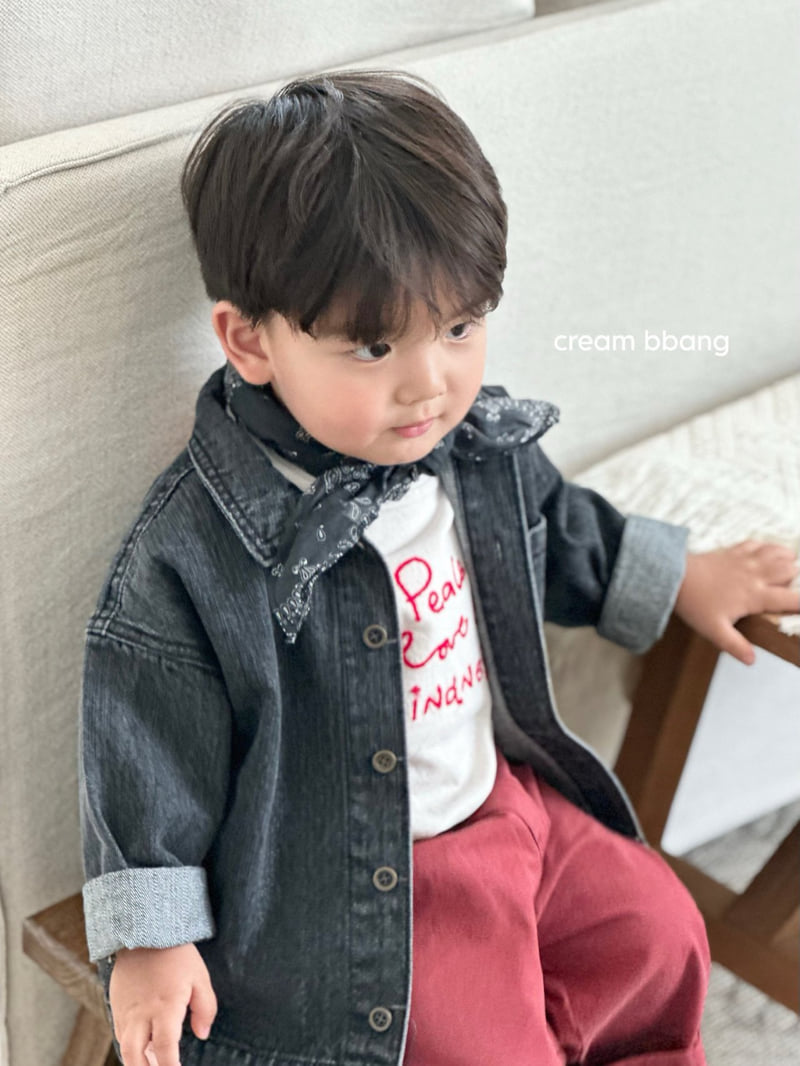 Cream Bbang - Korean Children Fashion - #childrensboutique - Love Embroidery Tee - 10