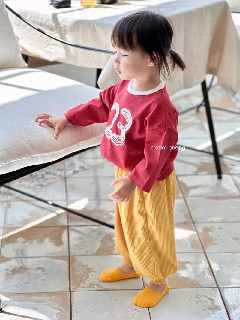 Cream Bbang - Korean Children Fashion - #designkidswear - 23 Embroidered Color-Block Tee - 7