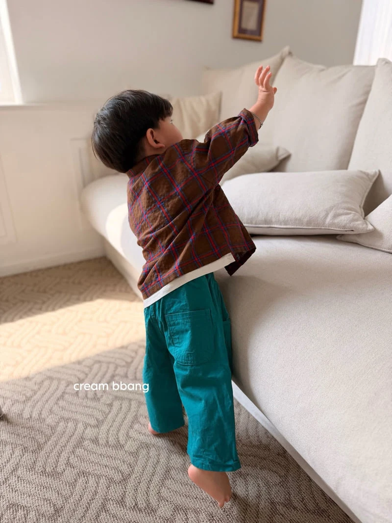Cream Bbang - Korean Children Fashion - #designkidswear - Antique Check Shirt - 5