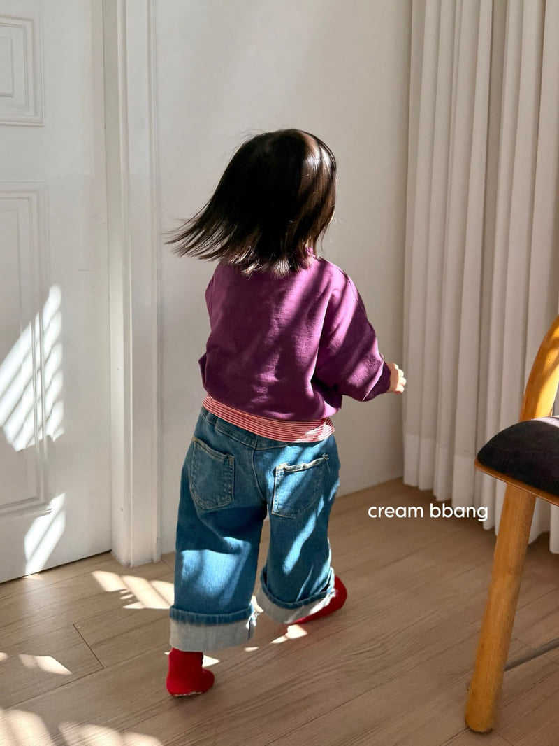 Cream Bbang - Korean Children Fashion - #designkidswear - Wide Denim Straight Pants - 3