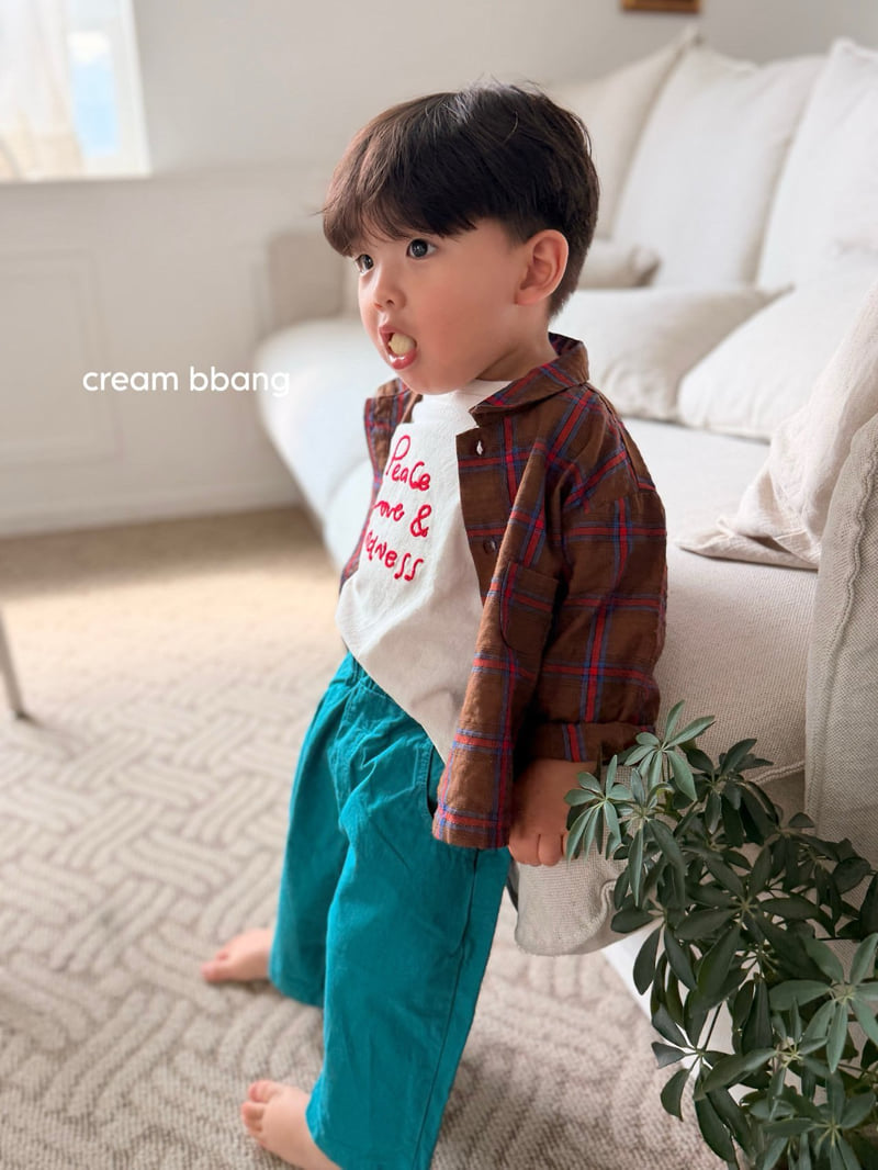 Cream Bbang - Korean Children Fashion - #designkidswear - Love Embroidery Tee - 11