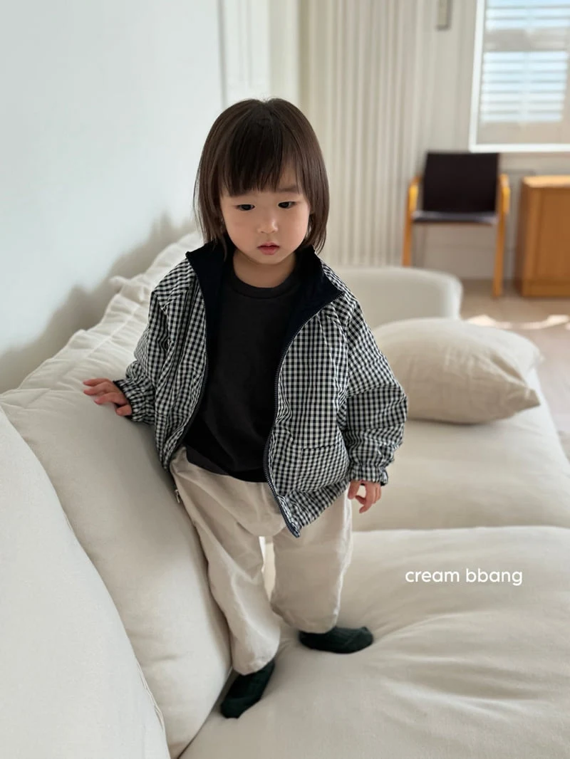 Cream Bbang - Korean Children Fashion - #designkidswear - Reversible Check Windbreaker - 8
