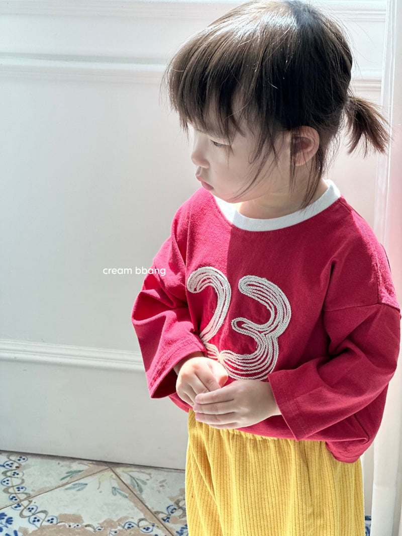 Cream Bbang - Korean Children Fashion - #fashionkids - 23 Embroidered Color-Block Tee - 9