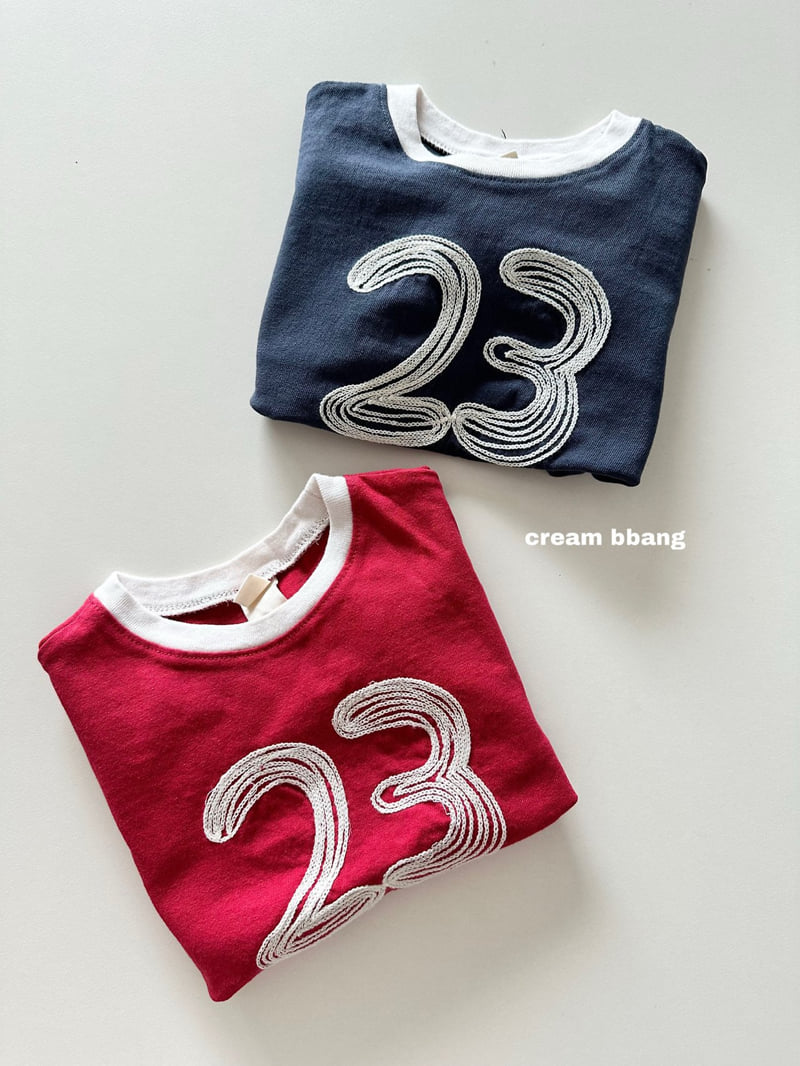 Cream Bbang - Korean Children Fashion - #kidsshorts - 23 Embroidered Color-Block Tee - 10
